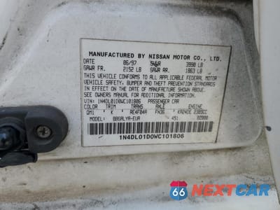 Zdjęcie 12 z 13 samochodu: 1998 NISSAN ALTIMA XE VIN:1N4DL01D0WC101806 - miniatura