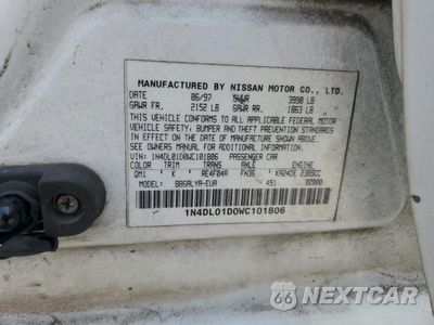 Zdjęcie 12 z 13 samochodu: 1998 NISSAN ALTIMA XE VIN:1N4DL01D0WC101806 - miniatura