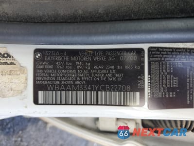 Zdjęcie 13 z 13 samochodu: 2000 BMW 323 I VIN:WBAAM3341YCB22708 - miniatura