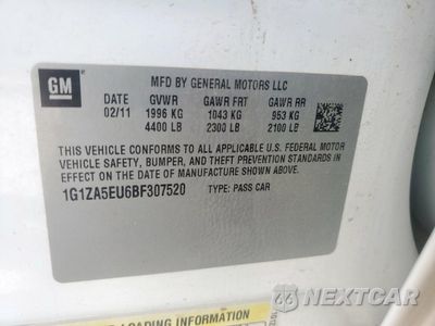 Zdjęcie 12 z 12 samochodu: 2011 CHEVROLET MALIBU LS VIN:1G1ZA5EU6BF307520 - miniatura