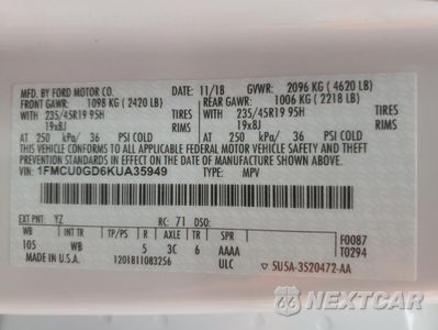 Zdjęcie 14 z 15 samochodu: 2019 FORD ESCAPE SE VIN:1FMCU0GD6KUA35949 - miniatura