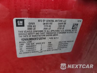 Zdjęcie 13 z 15 samochodu: 2015 CHEVROLET EQUINOX LT VIN:1GNALBEK3FZ120744 - miniatura