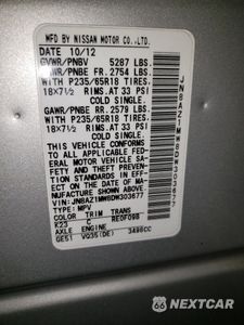 Zdjęcie 12 z 12 samochodu: 2013 NISSAN MURANO S VIN:JN8AZ1MW8DW303677 - miniatura