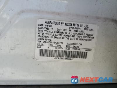 Zdjęcie 13 z 13 samochodu: 2008 INFINITI EX35 BASE VIN:JNKAJ09F58M360277 - miniatura