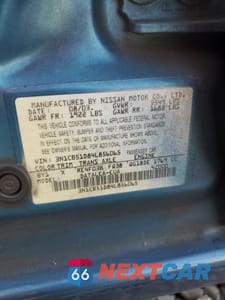 Zdjęcie 12 z 14 samochodu: 2004 NISSAN SENTRA 1.8 VIN:3N1CB51D84L856065 - miniatura