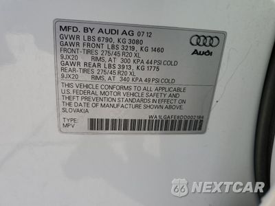 Zdjęcie 14 z 14 samochodu: 2013 AUDI Q7 PREMIUM PLUS VIN:WA1LGAFE8DD002184 - miniatura