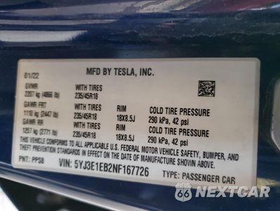 Zdjęcie 12 z 12 samochodu: 2022 TESLA MODEL 3 VIN:5YJ3E1EB2NF167726 - miniatura