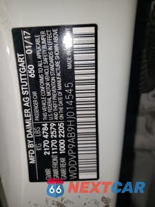 Zdjęcie 12 z 12 samochodu: 2017 MERCEDES-BENZ B 250E VIN:WDDVP9AB9HJ014545 - miniatura