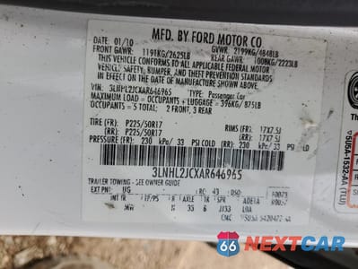 Zdjęcie 12 z 12 samochodu: 2010 LINCOLN TOWNHOUSE MKZ VIN:3LNHL2JCXAR646965 - miniatura