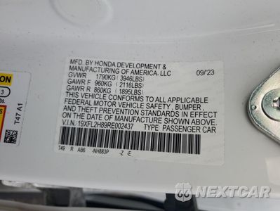 Zdjęcie 13 z 16 samochodu: 2024 HONDA CIVIC SPORT VIN:19XFL2H89RE002437 - miniatura
