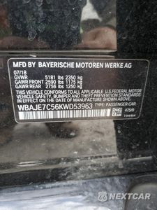 Zdjęcie 13 z 15 samochodu: 2019 BMW 540I VIN:WBAJE7C56KWD53963 - miniatura