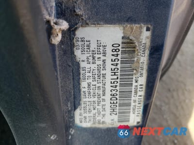 Zdjęcie 13 z 13 samochodu: 1990 HONDA CIVIC VIN:2HGED6345LH545480 - miniatura