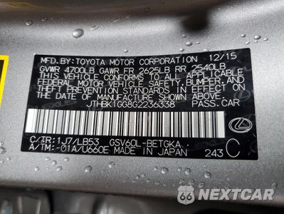 Zdjęcie 12 z 13 samochodu: 2016 LEXUS ES 350 BASE VIN:JTHBK1GG8G2236338 - miniatura