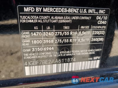 Zdjęcie 14 z 14 samochodu: 2010 MERCEDES-BENZ GL 450 4MATIC VIN:4JGBF7BE2AA611874 - miniatura