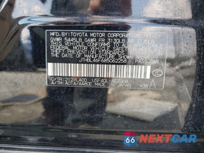 Zdjęcie 13 z 15 samochodu: 2008 LEXUS LS 460 VIN:JTHBL46F685062258 - miniatura