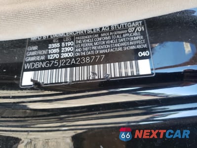 Zdjęcie 12 z 12 samochodu: 2002 MERCEDES-BENZ S 500 VIN:WDBNG75J22A238777 - miniatura