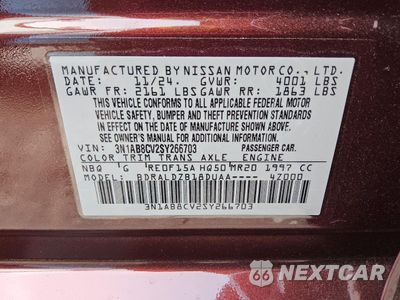 Zdjęcie 12 z 14 samochodu: 2025 NISSAN SENTRA SV VIN:3N1AB8CV2SY266703 - miniatura