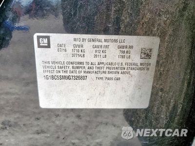Zdjęcie 12 z 13 samochodu: 2016 CHEVROLET CRUZE LS VIN:1G1BC5SM9G7326807 - miniatura
