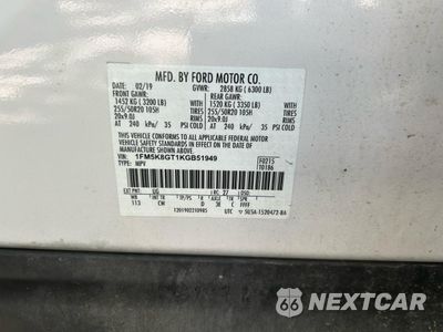 Zdjęcie 10 z 10 samochodu: 2019 FORD EXPLORER SPORT VIN:1FM5K8GT1KGB51949 - miniatura