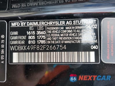 Zdjęcie 12 z 14 samochodu: 2002 MERCEDES-BENZ SLK 230 KOMPRESSOR VIN:WDBKK49F82F266754 - miniatura