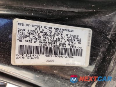 Zdjęcie 12 z 12 samochodu: 1995 TOYOTA CAMRY DX VIN:4T1SK11EXSU639528 - miniatura