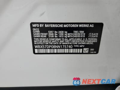 Zdjęcie 14 z 14 samochodu: 2022 BMW X3 XDRIVE30I VIN:WBX57DP08NN175740 - miniatura