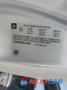 Zdjęcie 12 z 12 samochodu: 2010 BUICK LUCERNE CXL VIN:1G4HC5EM0AU102651 - miniatura