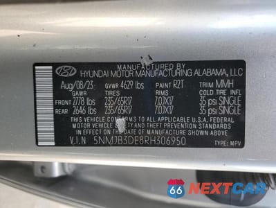 Zdjęcie 13 z 13 samochodu: 2024 HYUNDAI TUCSON SEL VIN:5NMJB3DE8RH306950 - miniatura