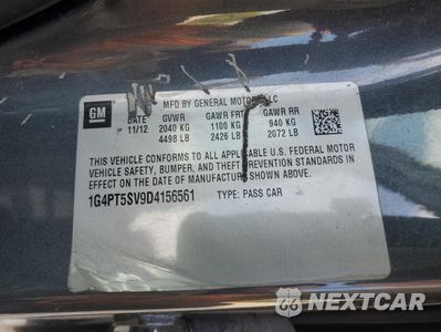 Zdjęcie 12 z 14 samochodu: 2013 BUICK VERANO PREMIUM VIN:1G4PT5SV9D4156561 - miniatura