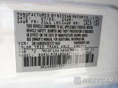 Zdjęcie 12 z 13 samochodu: 2025 NISSAN SENTRA SR VIN:3N1AB8DV3SY371443 - miniatura