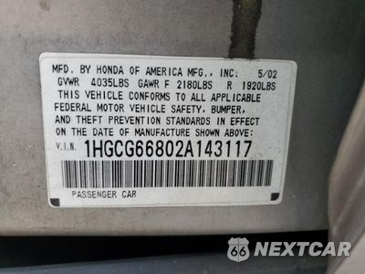 Zdjęcie 12 z 14 samochodu: 2002 HONDA ACCORD VIN:1HGCG66802A143117 - miniatura
