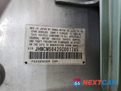 Zdjęcie 12 z 12 samochodu: 2005 HONDA ACCORD LX VIN:JHMCM56425C001745 - miniatura