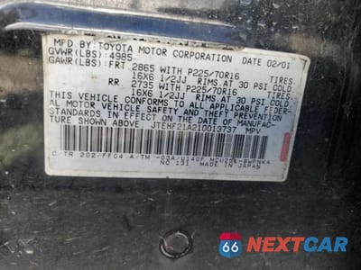 Zdjęcie 12 z 12 samochodu: 2001 TOYOTA HIGHLANDER VIN:JTEHF21A210013737 - miniatura