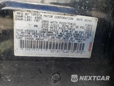Zdjęcie 12 z 12 samochodu: 2001 TOYOTA HIGHLANDER VIN:JTEHF21A210013737 - miniatura