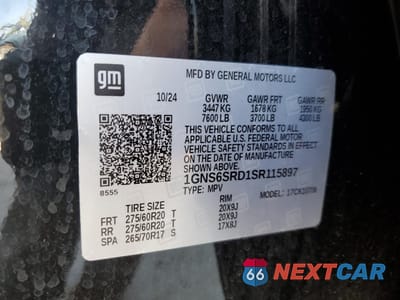 Zdjęcie 13 z 15 samochodu: 2025 CHEVROLET TAHOE K1500 PREMIER VIN:1GNS6SRD1SR115897 - miniatura