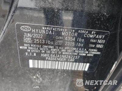 Zdjęcie 12 z 12 samochodu: 2022 HYUNDAI SONATA SEL VIN:KMHL64JA1NA242237 - miniatura