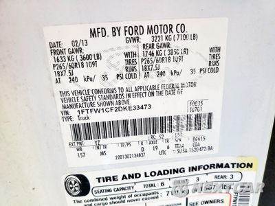 Zdjęcie 13 z 13 samochodu: 2013 FORD F150 SUPERCREW VIN:1FTFW1CF2DKE33473 - miniatura