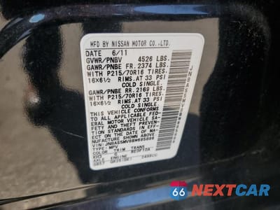 Zdjęcie 13 z 13 samochodu: 2011 NISSAN ROGUE S VIN:JN8AS5MV8BW685886 - miniatura
