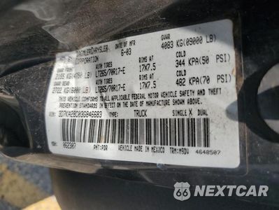 Zdjęcie 12 z 12 samochodu: 2003 DODGE RAM 2500 ST VIN:3D7KA28C03G846683 - miniatura