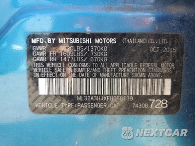 Zdjęcie 12 z 12 samochodu: 2015 MITSUBISHI MIRAGE DE VIN:ML32A3HJXFH058179 - miniatura