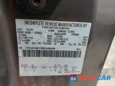 Zdjęcie 12 z 12 samochodu: 2009 FORD F450 SUPER DUTY VIN:1FDXF46Y39EA58505 - miniatura