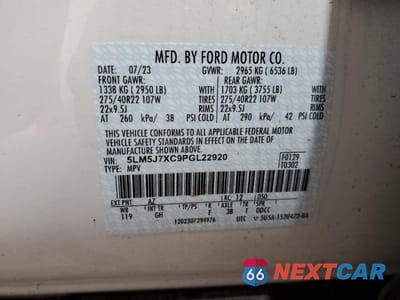 Zdjęcie 13 z 16 samochodu: 2023 LINCOLN AVIATOR RESERVE VIN:5LM5J7XC9PGL22920 - miniatura