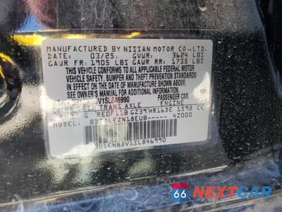 Zdjęcie 13 z 13 samochodu: 2025 NISSAN VERSA S VIN:3N1CN8DV1SL846990 - miniatura