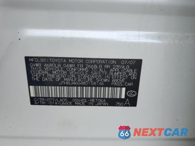 Zdjęcie 12 z 12 samochodu: 2008 LEXUS ES 350 VIN:JTHBJ46G482158146 - miniatura