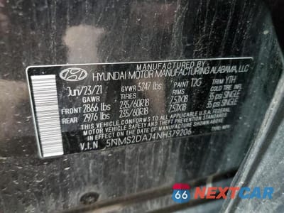 Zdjęcie 14 z 14 samochodu: 2022 HYUNDAI SANTA FE SEL VIN:5NMS2DAJ4NH379206 - miniatura