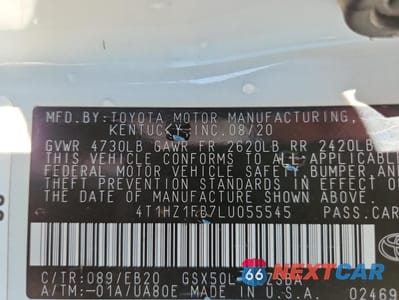 Zdjęcie 12 z 13 samochodu: 2020 TOYOTA AVALON TOURING VIN:4T1HZ1FB7LU055545 - miniatura