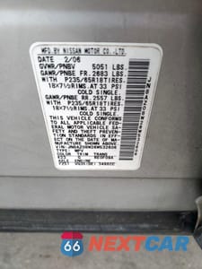 Zdjęcie 12 z 12 samochodu: 2006 NISSAN MURANO SL VIN:JN8AZ08W26W532606 - miniatura