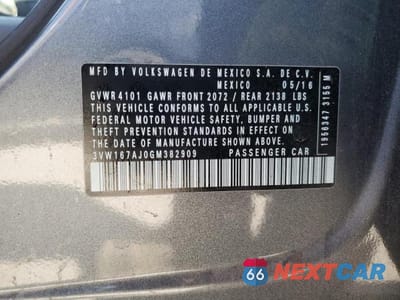 Zdjęcie 12 z 12 samochodu: 2016 VOLKSWAGEN JETTA S VIN:3VW167AJ0GM382909 - miniatura