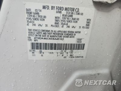 Zdjęcie 13 z 13 samochodu: 2014 FORD EDGE LIMITED VIN:2FMDK4KC6EBA45102 - miniatura
