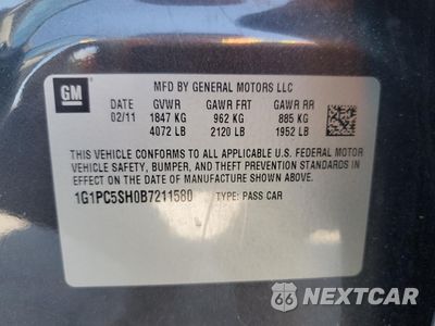 Zdjęcie 12 z 12 samochodu: 2011 CHEVROLET CRUZE LS VIN:1G1PC5SH0B7211580 - miniatura